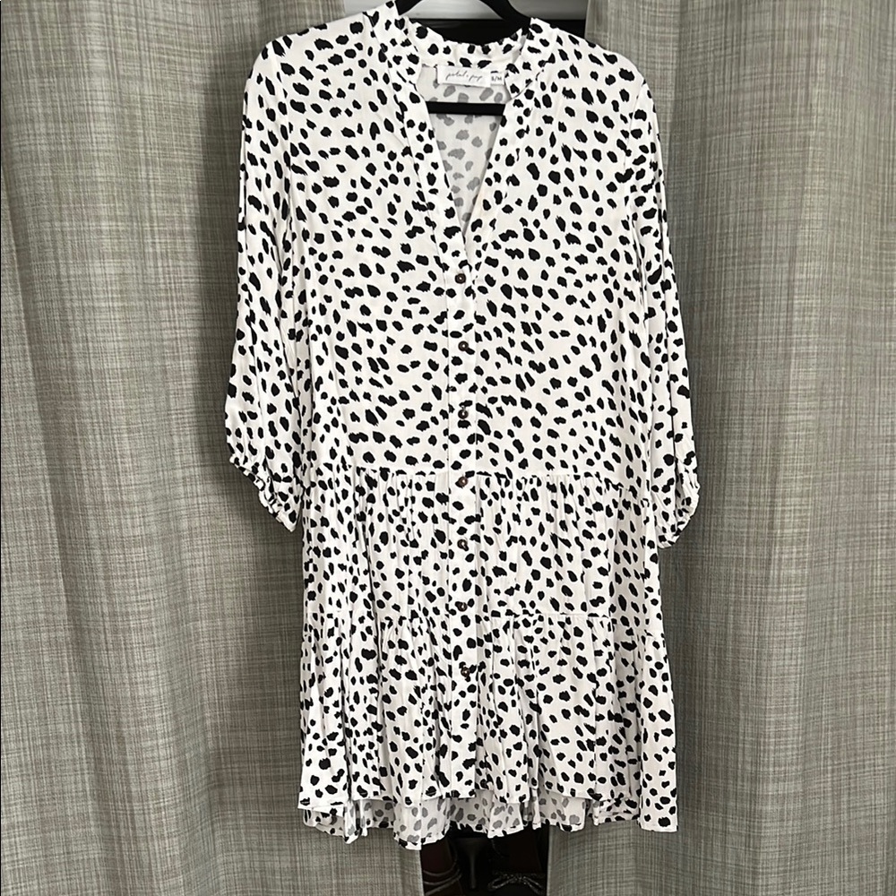 Petal and Pup Black and White Polka Dot Dress